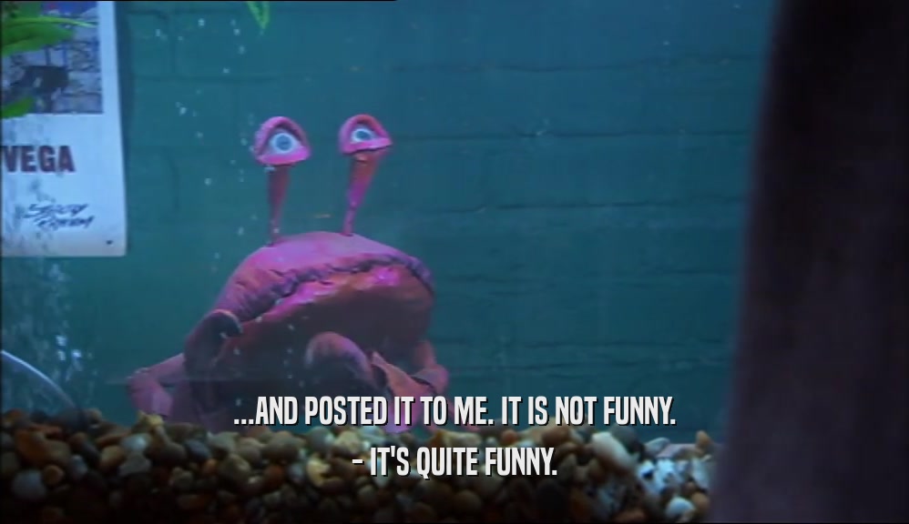 ...AND POSTED IT TO ME. IT IS NOT FUNNY. - IT'S QUITE FUNNY. 
