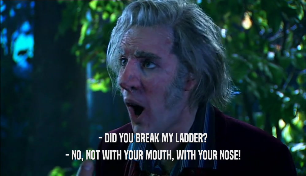 - DID YOU BREAK MY LADDER? - NO, NOT WITH YOUR MOUTH, WITH YOUR NOSE! 