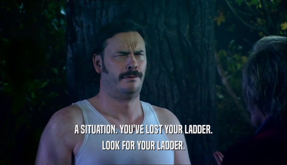 A SITUATION. YOU'VE LOST YOUR LADDER. LOOK FOR YOUR LADDER. 