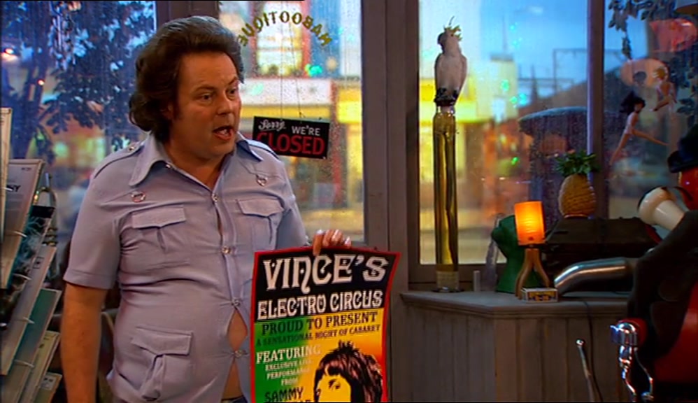 AND LISTEN, WE GOT A BIG-SHOT DIRECTOR COMING DOWN TO SEE SAMMY THE CRAB. 