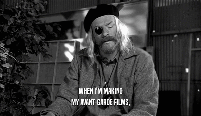 WHEN I'M MAKING MY AVANT-GARDE FILMS, 
