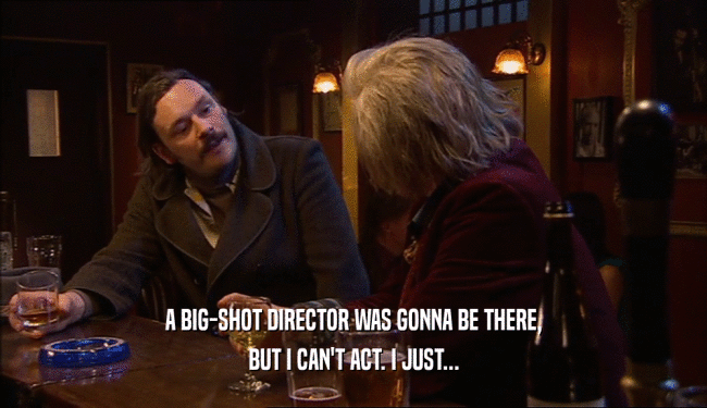 A BIG-SHOT DIRECTOR WAS GONNA BE THERE, BUT I CAN'T ACT. I JUST... 