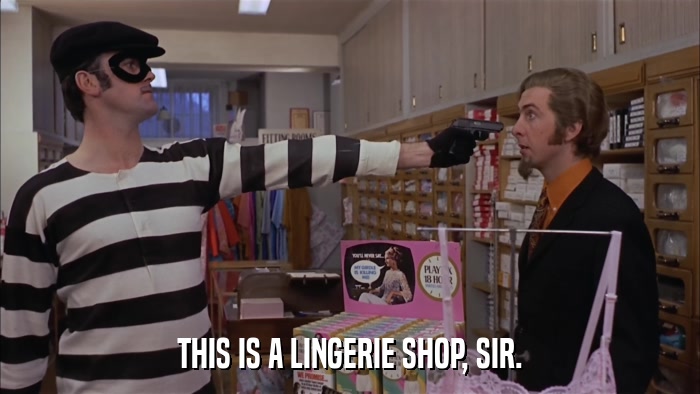THIS IS A LINGERIE SHOP, SIR.  