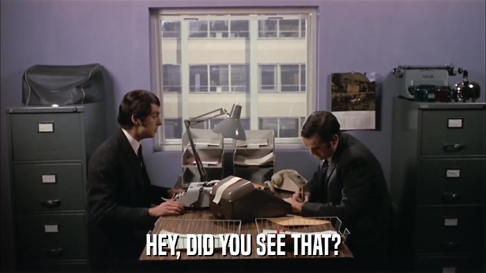 HEY, DID YOU SEE THAT?  
