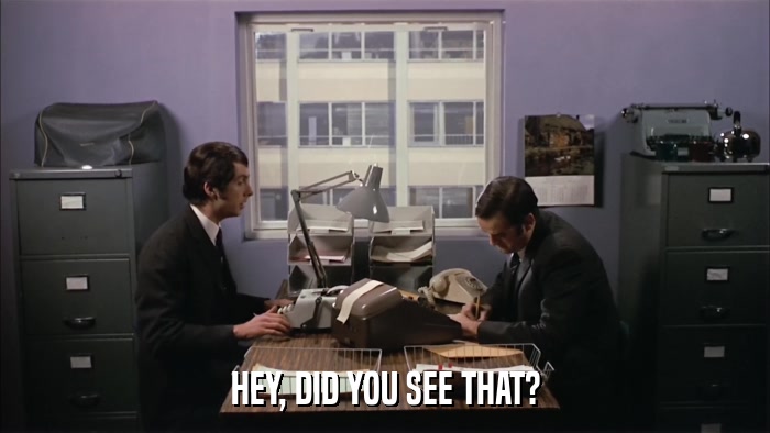 HEY, DID YOU SEE THAT?  