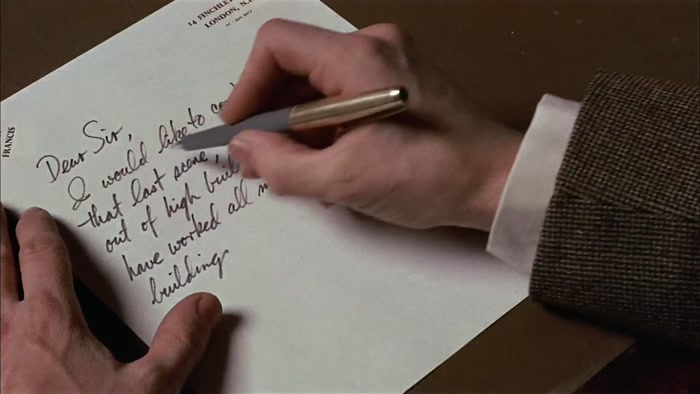 DEAR SIR, I WOULD LIKE TO COMPLAIN ABOUT THAT LAST SCENE... 