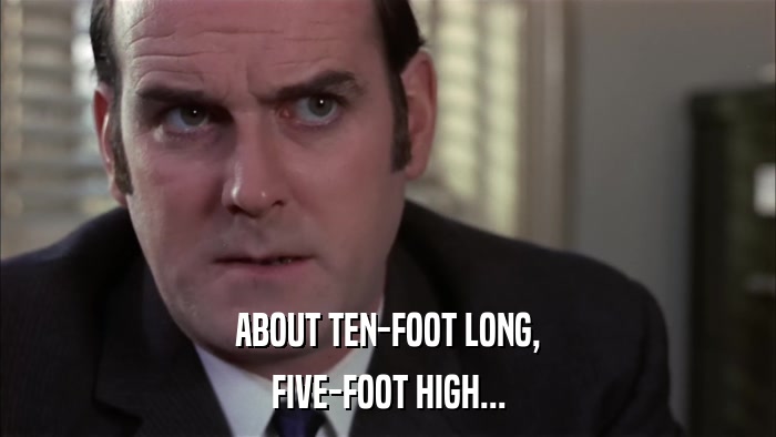 ABOUT TEN-FOOT LONG, FIVE-FOOT HIGH... 