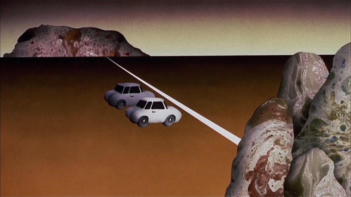THE NOT-WHITE CAR REPRESENTS ANOTHER TOOTHPASTE. 