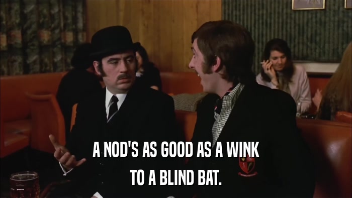 A NOD'S AS GOOD AS A WINK TO A BLIND BAT. 