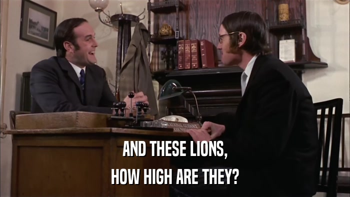 AND THESE LIONS, HOW HIGH ARE THEY? 