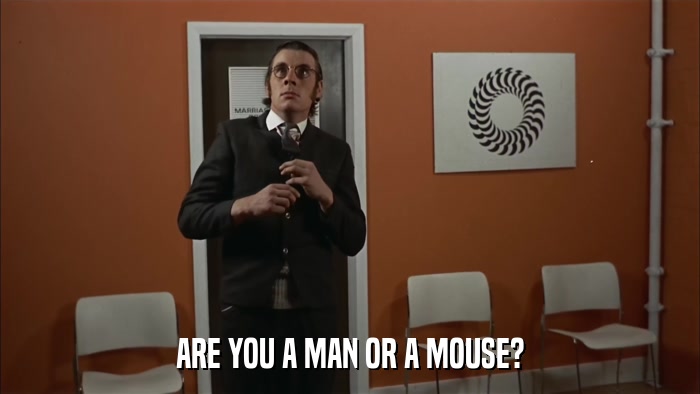 ARE YOU A MAN OR A MOUSE?  