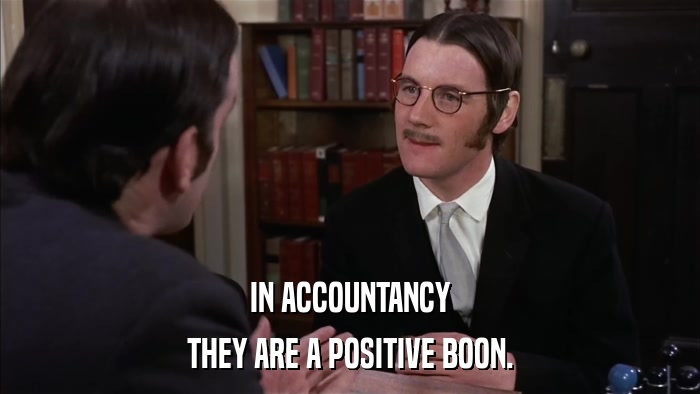 IN ACCOUNTANCY THEY ARE A POSITIVE BOON. 