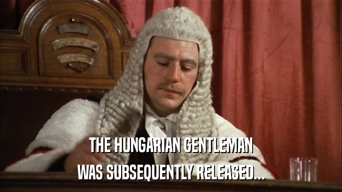 THE HUNGARIAN GENTLEMAN WAS SUBSEQUENTLY RELEASED... 
