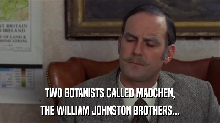 TWO BOTANISTS CALLED MADCHEN, THE WILLIAM JOHNSTON BROTHERS... 