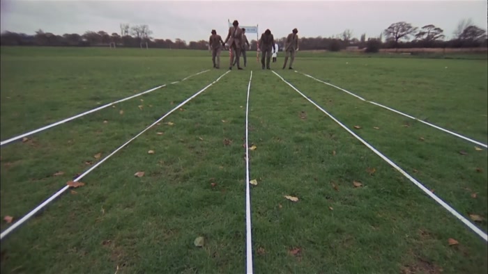 THE TWITS HAVE TO WALK ALONG THESE LINES WITHOUT FALLING OVER. 