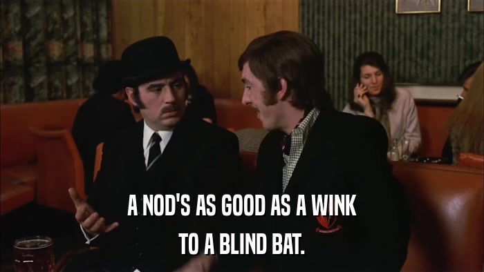 A NOD'S AS GOOD AS A WINK TO A BLIND BAT. 