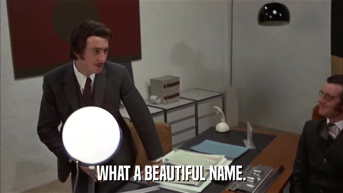WHAT A BEAUTIFUL NAME.  