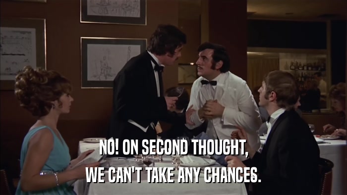 NO! ON SECOND THOUGHT, WE CAN'T TAKE ANY CHANCES. 