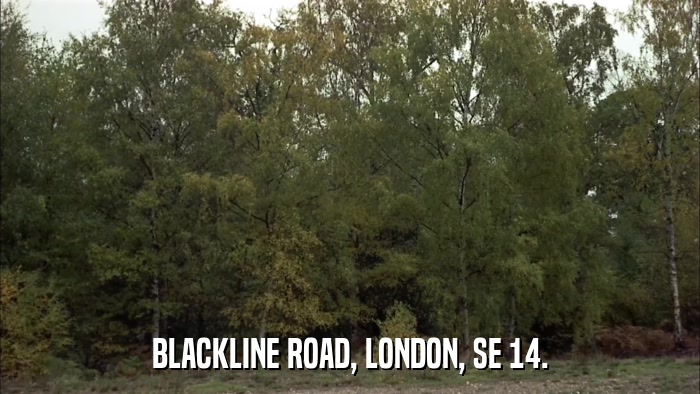 BLACKLINE ROAD, LONDON, SE 14.  