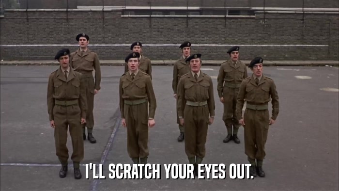 I'LL SCRATCH YOUR EYES OUT.  