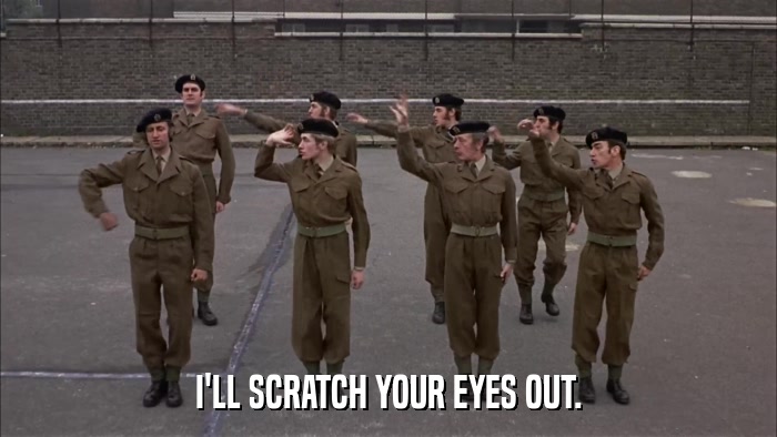 I'LL SCRATCH YOUR EYES OUT.  