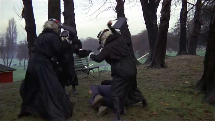 YES, GANGS OF OLD LADIES ATTACKING FIT, DEFENCELESS YOUNG MEN. 