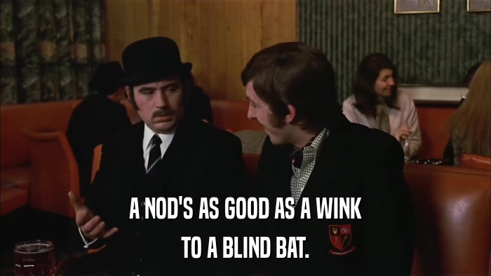 A NOD'S AS GOOD AS A WINK TO A BLIND BAT. 