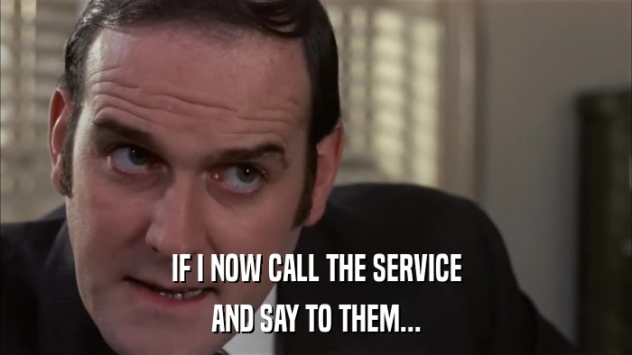 IF I NOW CALL THE SERVICE AND SAY TO THEM... 