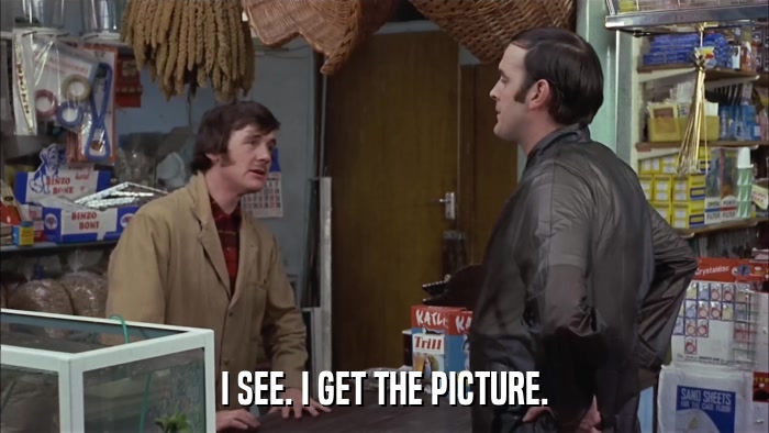 I SEE. I GET THE PICTURE.  