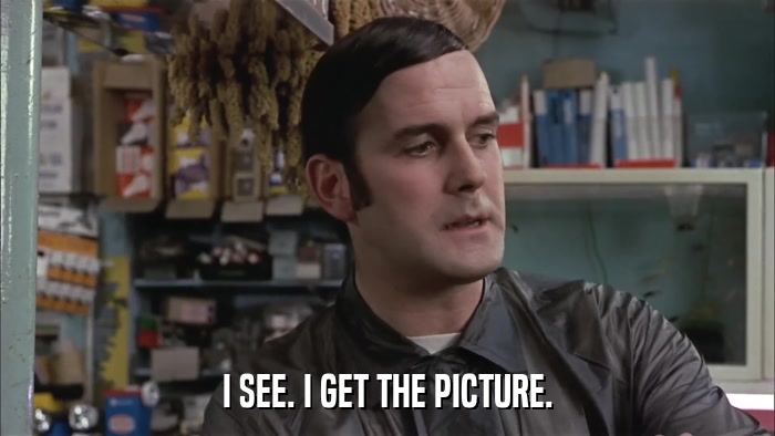 I SEE. I GET THE PICTURE.  