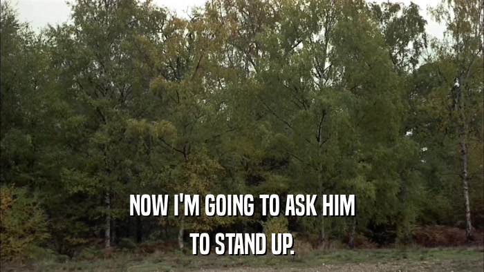 NOW I'M GOING TO ASK HIM TO STAND UP. 