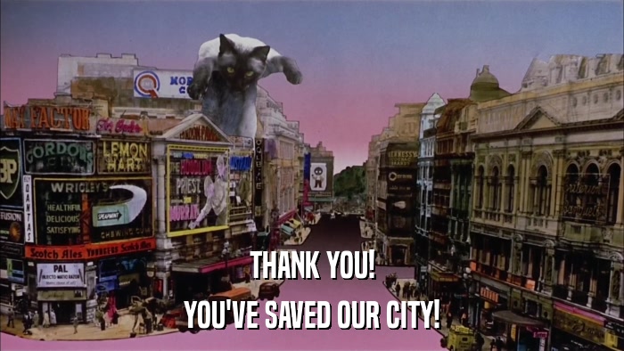 THANK YOU! YOU'VE SAVED OUR CITY! 