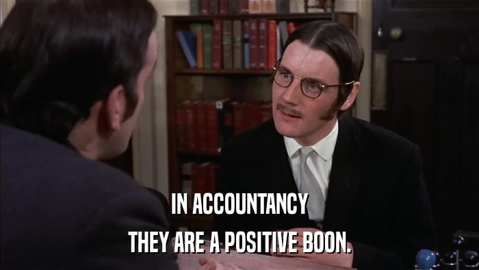 IN ACCOUNTANCY THEY ARE A POSITIVE BOON. 