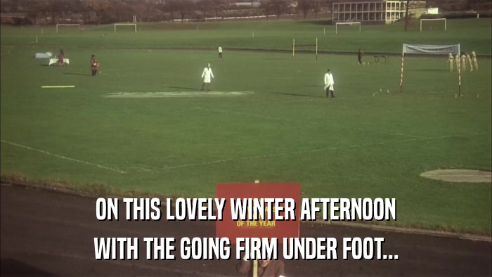 ON THIS LOVELY WINTER AFTERNOON WITH THE GOING FIRM UNDER FOOT... 