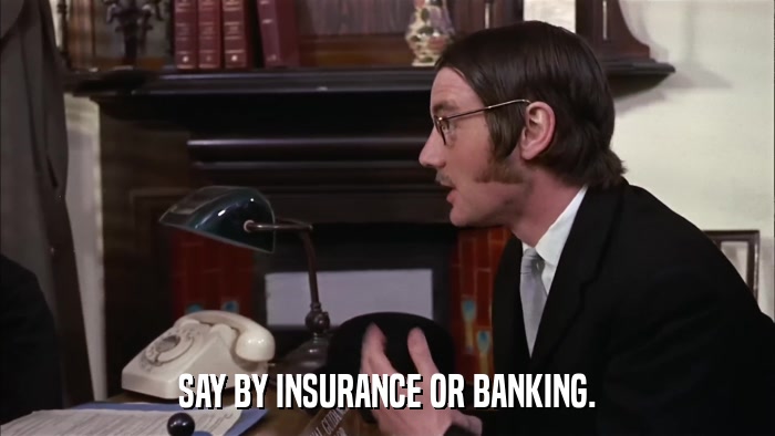 SAY BY INSURANCE OR BANKING.  