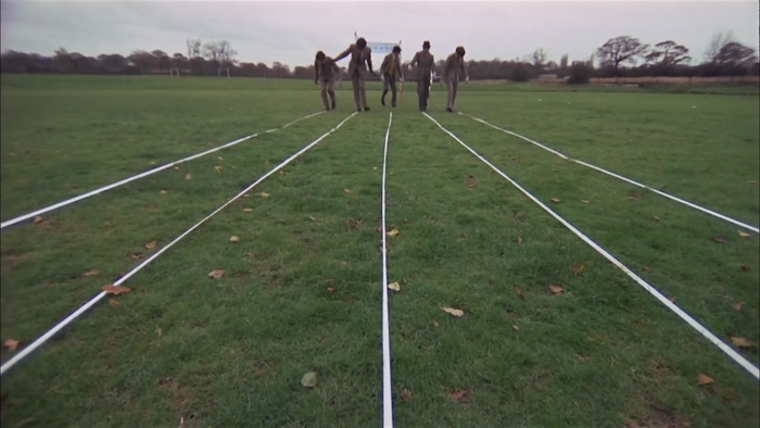 THE TWITS HAVE TO WALK ALONG THESE LINES WITHOUT FALLING OVER. 