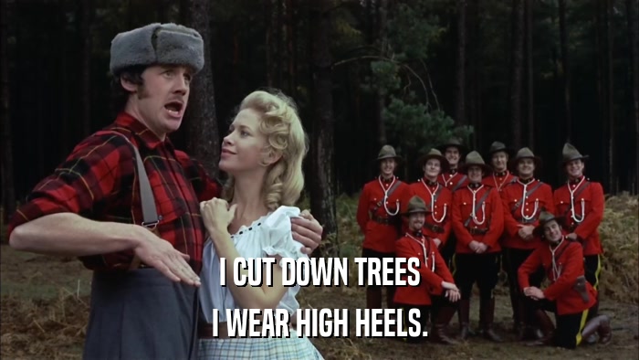 I CUT DOWN TREES I WEAR HIGH HEELS. 