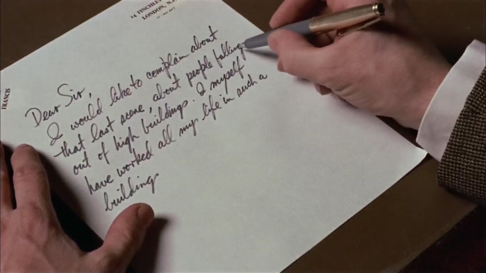 DEAR SIR, I WOULD LIKE TO COMPLAIN ABOUT THAT LAST SCENE... 