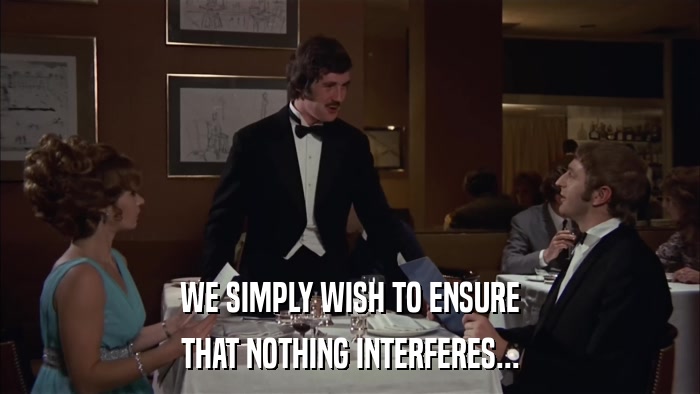 WE SIMPLY WISH TO ENSURE THAT NOTHING INTERFERES... 