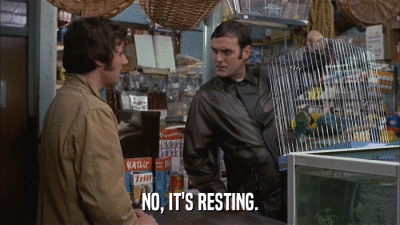 NO, IT'S RESTING.  