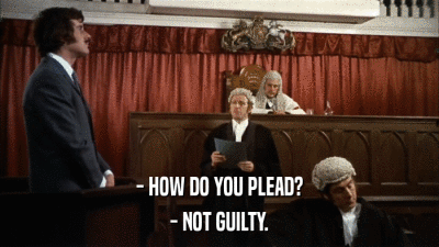 - HOW DO YOU PLEAD? - NOT GUILTY. 