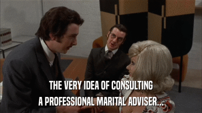 THE VERY IDEA OF CONSULTING A PROFESSIONAL MARITAL ADVISER... 
