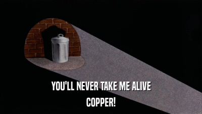 YOU'LL NEVER TAKE ME ALIVE COPPER! 