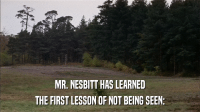 MR. NESBITT HAS LEARNED THE FIRST LESSON OF NOT BEING SEEN: 