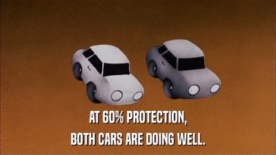 AT 60% PROTECTION, BOTH CARS ARE DOING WELL. 