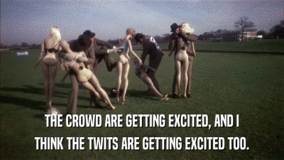 THE CROWD ARE GETTING EXCITED, AND I THINK THE TWITS ARE GETTING EXCITED TOO. 