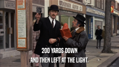 200 YARDS DOWN AND THEN LEFT AT THE LIGHT. 