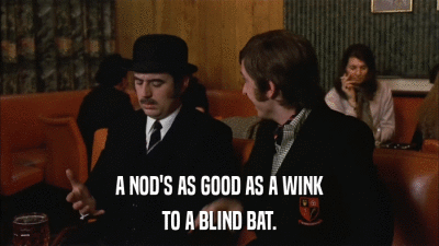A NOD'S AS GOOD AS A WINK TO A BLIND BAT. 