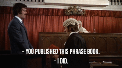- YOU PUBLISHED THIS PHRASE BOOK. - I DID. 
