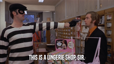 THIS IS A LINGERIE SHOP, SIR.  